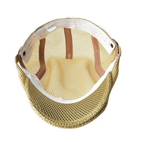 VOBOOM Men Mesh Newsboy Flat Cap Ivy Cabbie Newsboy Cap - color: Khaki