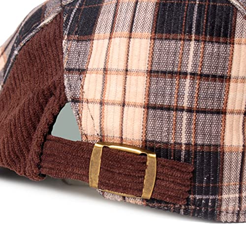 2 Pack Men's Plaid Cotton Flat Newsboy Ivy Cabbie Golf Gatsby Cap Hat - color: 680nc