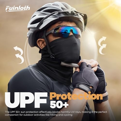 Fuinloth Neck Gaiter, 6 Pack Cooling UV Protection Bandana Face Mask Gator - color: Black+gray+green+navy+sand+swell Green