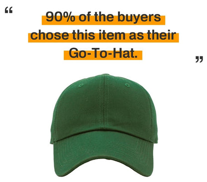 KBETHOS Classic Unisex Cotton Adjustable Low Crown Baseball Cap – Plain Dad Hat - color: Dark Forest Green
