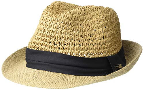 Steve Madden Women's Steve Madden Paper Crochet Straw Fedora with Band - color: Black