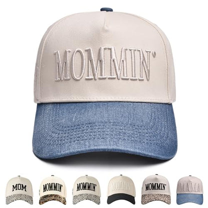 Womens Trucker Hat|Best Mom Ever Embroidery Adjustable Hat for Women from Daughter Son - color: Beige/Cowboy