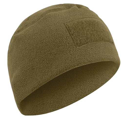 Rothco Tactical Watch Cap – Polar Fleece Beanie with Loop Field for Patches - color: Coyote Brown