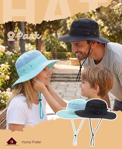 Home Prefer UPF 50+ Men's Sun Hat Wide Brim Bucket Hat UV Protection Hat for Mens Womens Beach Safari Gardening Golf Fishing - color: Black
