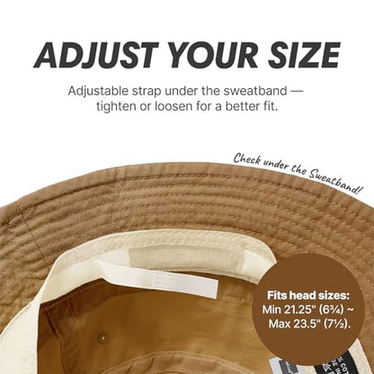 Hot Summer Bucket Hat - Trendy Cotton Sun Hat for Beach, Golf, Fishing - color: Camel