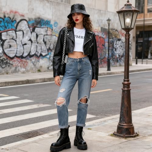 Unisex Black Bucket Hat Waterproof Rain Hat Reversible Shiny Rave Bucket Hat for Concert Festival - color: A1:black