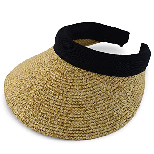Armycrew Braided 4 Inch Toyo Brim Clip On Visor with Sweatband - color: Toast