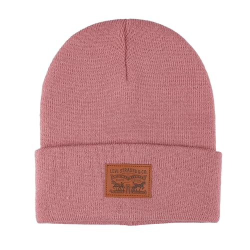 Levi's Mens All-Season Hero Beanie Soft Knit Cuffed Winter Hat, Warm & Comfortable Everyday Style - color: Pink