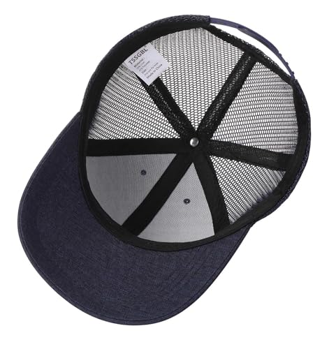 TSSGBL M, L, XL, XXL Snapback Trucker Hats Baseball Caps Adjustable Blank Mesh Back Ball Caps for Men Women - color: Navy, size: X-Large-XX-Large