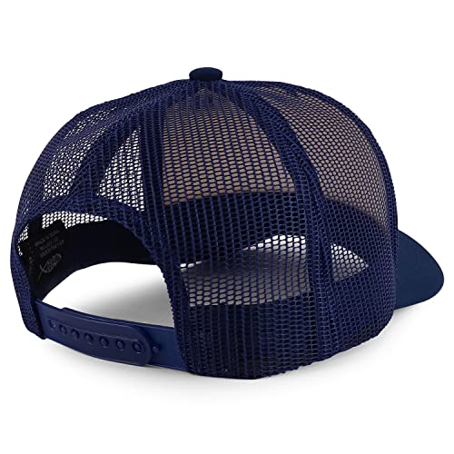 Trendy Apparel Shop KansasCity Est.1960 Embroidered 5 Panel Snapback Trucker Cap - color: Stone Navy