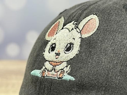 Adjustable Embroidery Animal Baseball Hat for Kid Toddler Child - color: Bunny (Washed Black)
