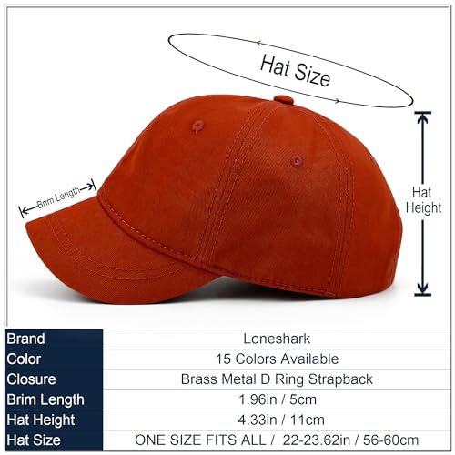 Loneshark Short Brim Baseball Cap for Running Small Bill Umpire Hat - color: Orange