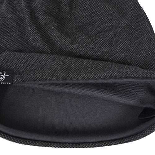Mens Slouch Hollow Beanie Summer Skullcap B090 - color: Solid-grey