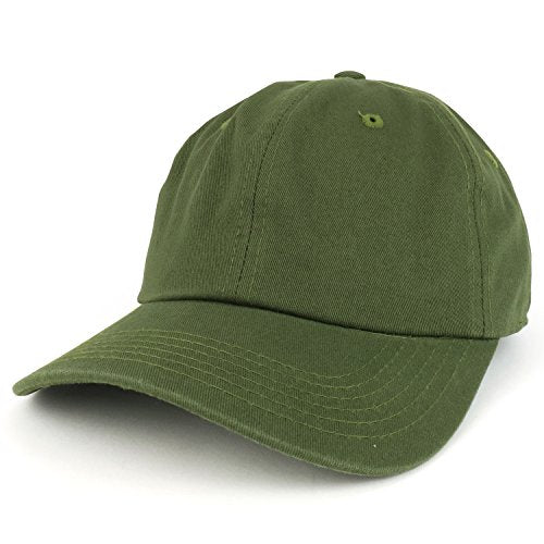 Trendy Apparel Shop Plain Unstructured Relaxed Style Dad Hat - color: Olive