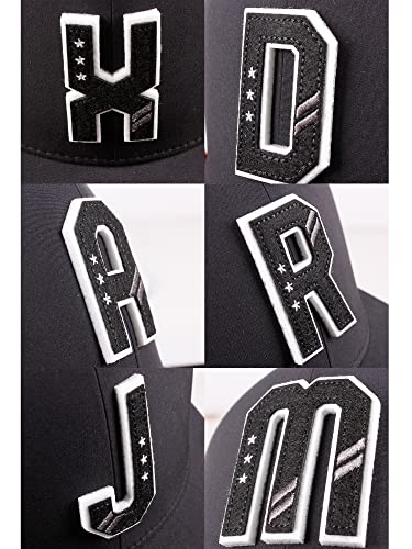Daxton Classic Snapback 3D Alphabet A to Z Numbers Initials Flat Bill Visor Cap - color: Black, style: Number 8