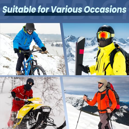 Clothclose Winter Balaclava Beanie Hat Knit Thermal Ski Mask for Men Women - color: Black