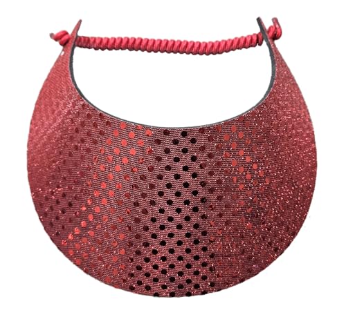 Lightweight Foam Visor Hat with Coil, Comfortable, No Headache, Made in USA - color: Red
