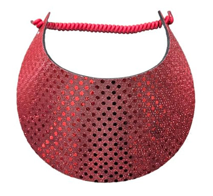 Lightweight Foam Visor Hat with Coil, Comfortable, No Headache, Made in USA - color: Red