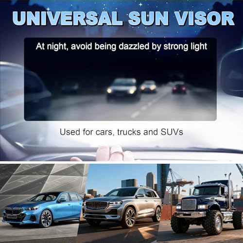 Sun Visor Extender for Cars, Windshield Blocker, Anti-Glare Car Visor Protect from Sun Glare, Snow Blindness and UV Rays, Clip on