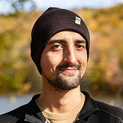 100% Merino Wool Cuff Beanie - Warm Winter Hat - Novelty Beanie - Toque - color: Dark Brown