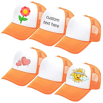 Ultrafun 6 Pack Kids Trucker Hat Boys Girls Baseball Hat - color: 6pack-orange White