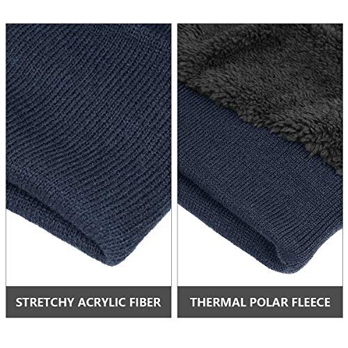 OZERO Mens Winter Hat, Fleece Lined Cuffed Beanie for Men and Women - color: Blue