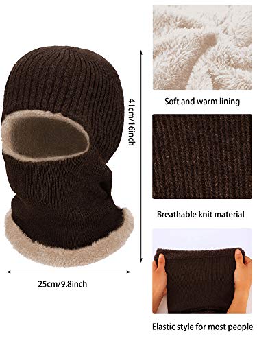 SATINIOR 2 Pcs Ski Masks Winter Balaclava Fleece - color: Coffee, Navy Blue, size: One Size