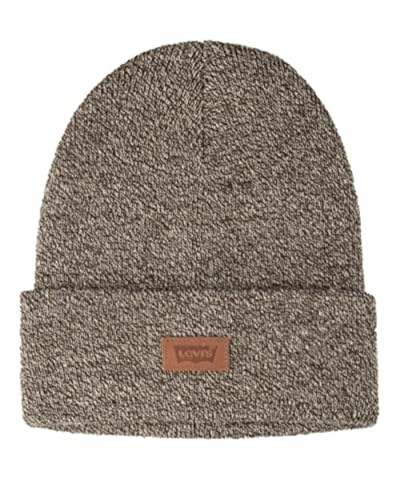 Levi's Mens All-Season Hero Beanie Soft Knit Cuffed Winter Hat, Warm & Comfortable Everyday Style - color: Marl Brown