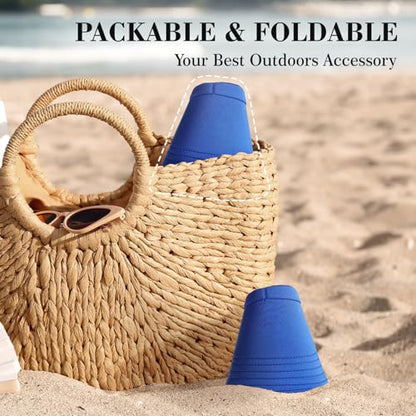 Sun Hats for Women, Wide Brim UV Protection Foldable Sun Visor Hats, UPF50+ - color: Blue