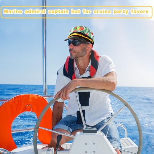 8 Pieces Captain Hats Adjustable White Sailors Navy Marine Admiral Caps for Yacht Theme Party Costume Accessory - color: Style 10