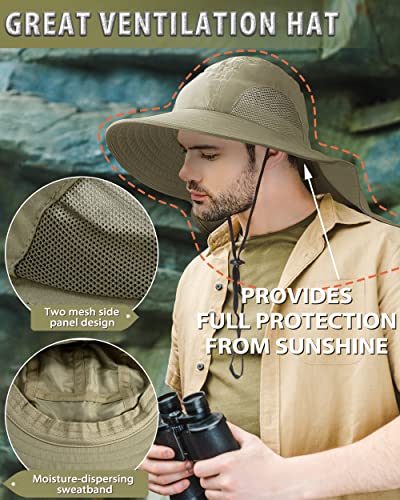 Tirrinia Neck Flap Fishing Safari Cap for Men - color: #Olive