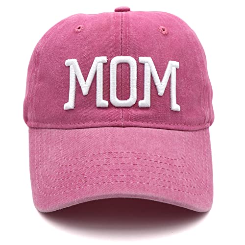 Mom and Dad Hats Fathers Day Mom Dad Gifts Hat Embroidered Adjustable Baseball Caps New Parents Gifts for Couples - color: Pink Mom Hat and Navy Blue Dad Hat