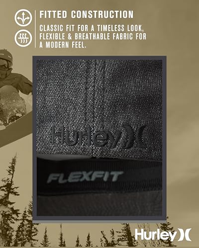 Hurley Men's Caps - One & Only Flexfit Baseball Cap - Fitted Hats for Men (S-XL) - color: Anthracite, size: Small-Medium