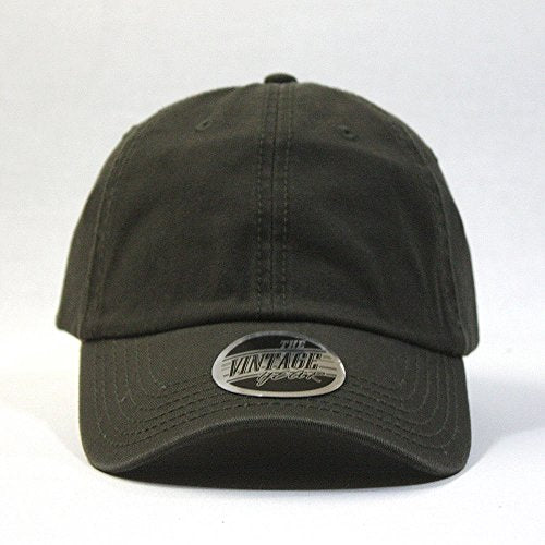 Classic Blank Dad Hat Cotton Adjustable Strap Baseball Cap - color: Dark Olive Green