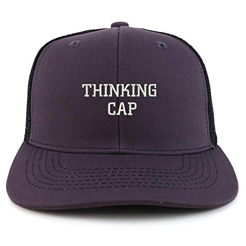Trendy Apparel Shop Thinking Cap Washed Two Tone Trucker Baseball Cap - color: Charcoal Black