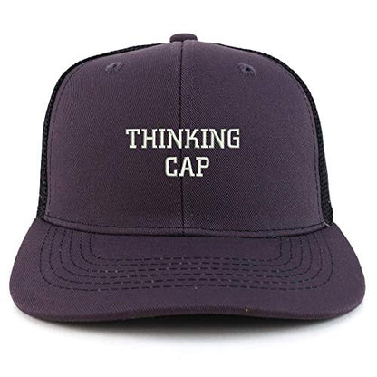Trendy Apparel Shop Thinking Cap Washed Two Tone Trucker Baseball Cap - color: Charcoal Black