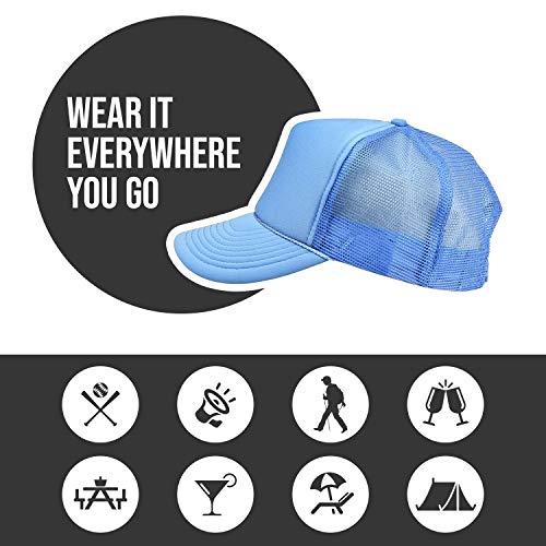 2 Packs Baseball Caps Blank Trucker Hats Summer Mesh Cap (2 FOR Price of 1) - color: Col Blue