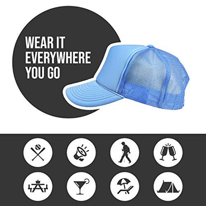 2 Packs Baseball Caps Blank Trucker Hats Summer Mesh Cap (2 FOR Price of 1) - color: Col Blue