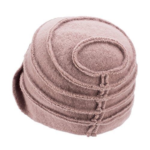 Lawliet Solid Color 1920s Womens 100% Wool Flower Winter Bucket Cap Beret Hat A376