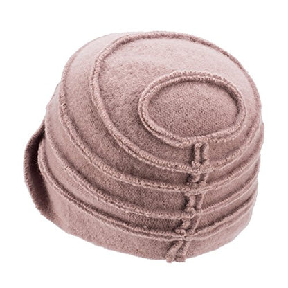 Lawliet Solid Color 1920s Womens 100% Wool Flower Winter Bucket Cap Beret Hat A376