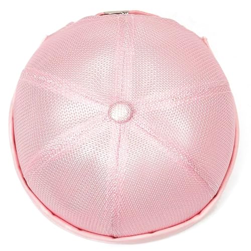 Mens Mesh Brimless Cap with No Brim, Summer Docker Cap Beanie Hat Flip Sailor Skullcap Breathable - color: Pink