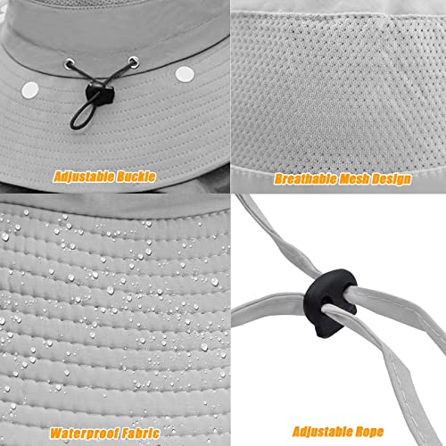 Fishing Hat for Men & Women, Sun Protection Hat with Face Cover & Neck Flap - color: Grey