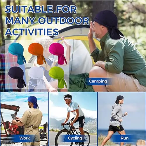 Sweat Wicking Doo Rag - Dew Rag Cooling Helmet Liner - Breathable Helmet Do Rag for Men and Women - color: 3pcswhite
