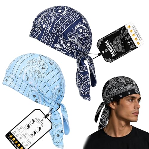 Cooling Skull Cap Helmet Liner, Breathable Elastic Bandana Cooling Headscarf Cap for Men Women - color: 2pcs-a