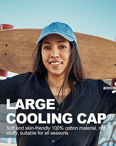 Zylioo XXL Baseball Cap for Big Heads Men Women, Washed Denim Dad Hat - color: Turquoise, size: Large