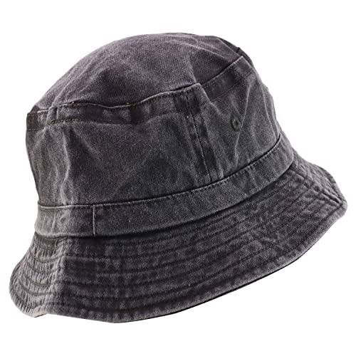 Armycrew XXL Oversize Pigment Dyed Washed Bucket Hat Fits Upto 3XL - color: Black, size: X-Large-XX-Large