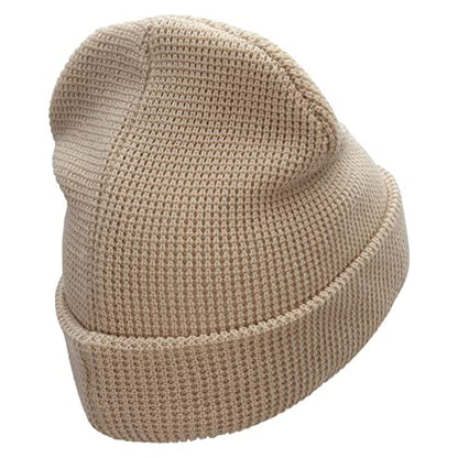 Waffle Knit Cuff Beanie - color: Birch