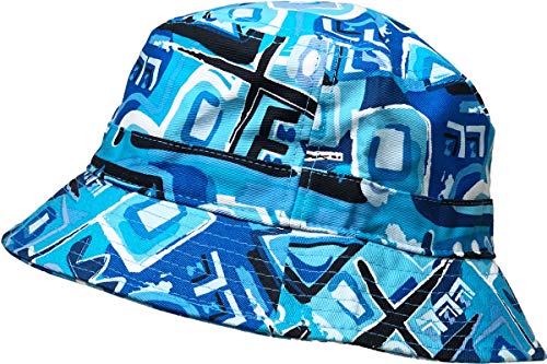 Floral Galaxy Leaf Aztec Tropical Print Bucket Hat Summer Boonie Cap - color: (1-2)aztec - Aqua