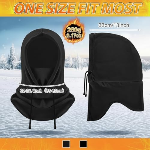 Eurzom 4 Pcs Winter Fleece Balaclava Face Mask - color: Black