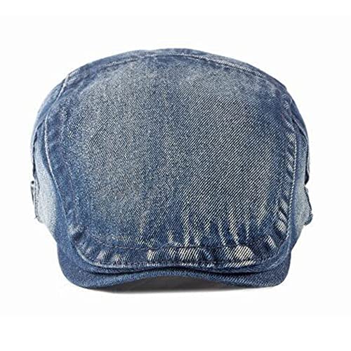 2 Pack Mens Denim Cotton Newsboy Cap Ivy Gatsby Driving Hunting Cabbie Hats - color: 2 Pack-g
